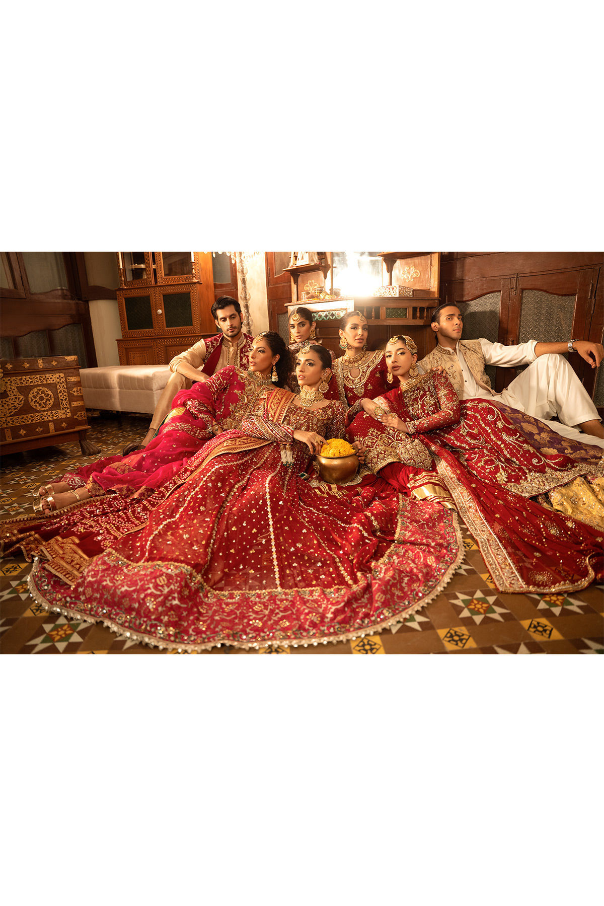 Pakistani Deep Pink Zardozi Lamé Salwar Kameez (3-Piece) - Image 15