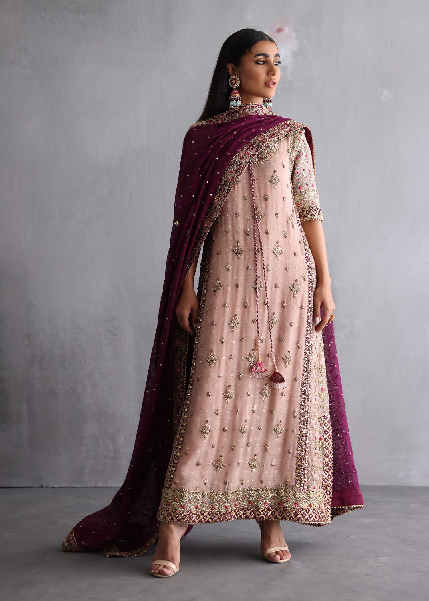 Blush Pink Embroidered Silk Salwar Kameez (3-Piece) - Image 1