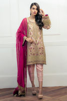 Smoky Pink Gota Aari Net Kurta Set (3-Piece) - Image 2