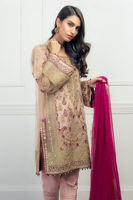 Smoky Pink Gota Aari Net Kurta Set (3-Piece) - Image 4
