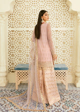Pakistani Blush Pink Hand-Embellished Net & Organza Kameez (3-Piece) - Image 6