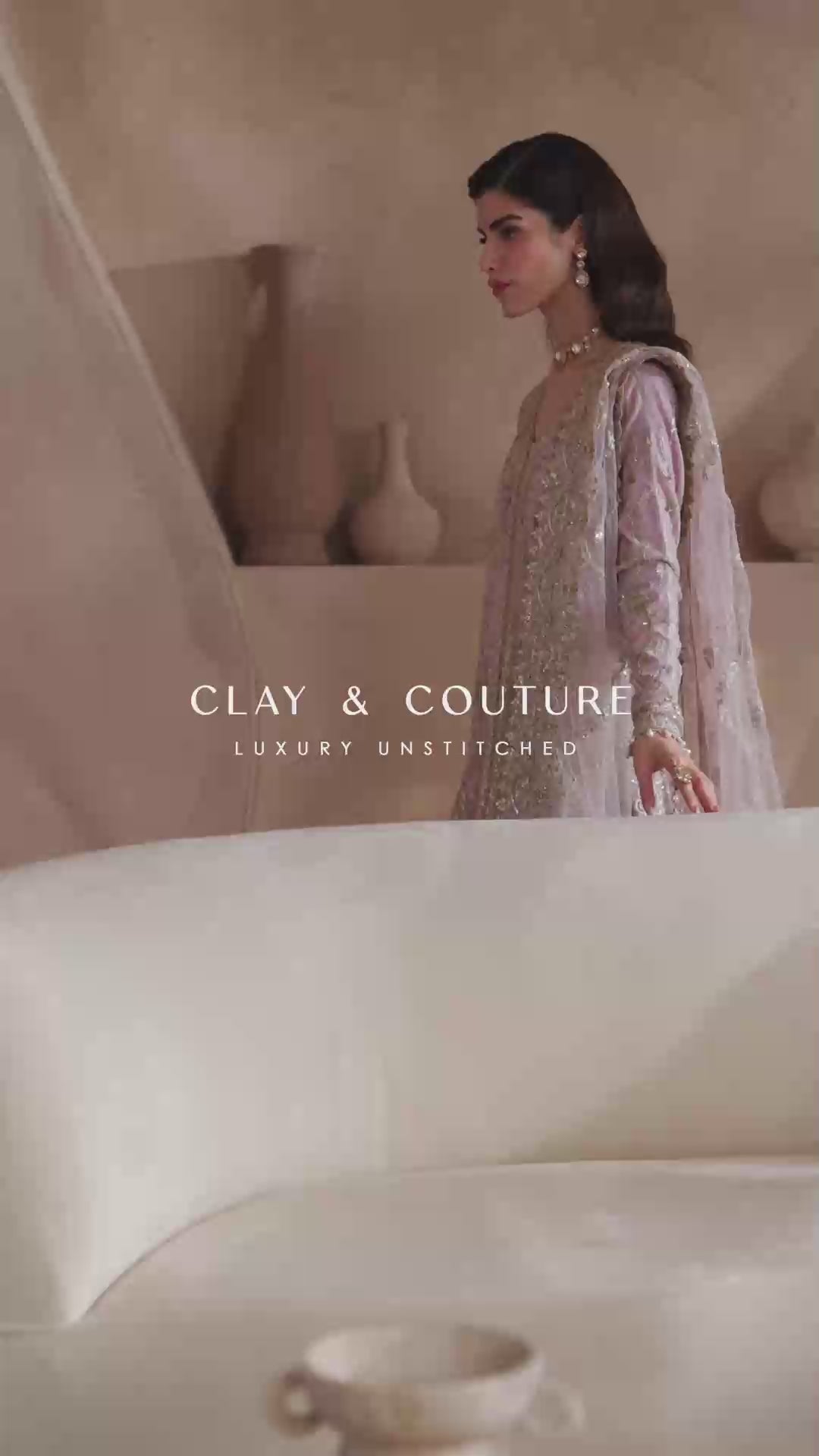 Lilac Embroidered Net & Raw Silk Long Dress (3-Piece) - Image 6