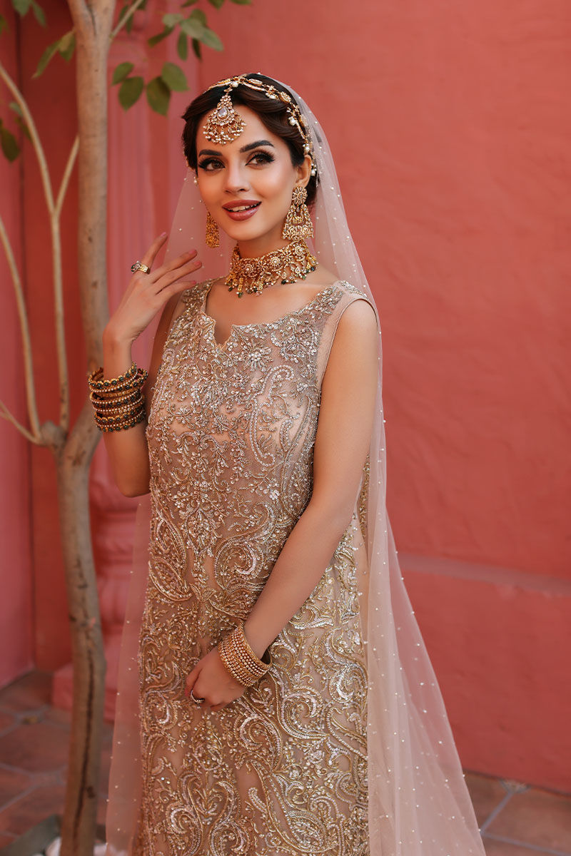 Cameo Rose Embellished Net Long Shirt & Chiffon Skirt (3-Piece) - Image 7