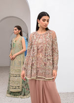 Tea Pink Embroidered Net Short Shirt (3-Piece) - Image 6