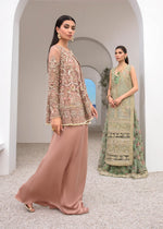 Tea Pink Embroidered Net Short Shirt (3-Piece) - Image 8