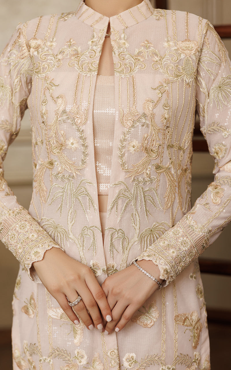 Blush Embroidered Net Jacket & Trouser (2-Piece) - Image 2