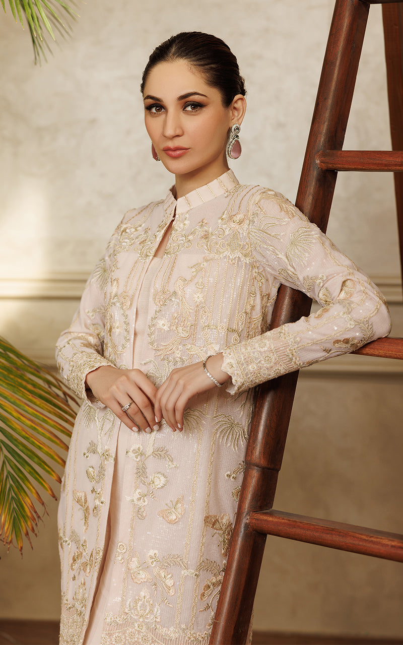 Blush Embroidered Net Jacket & Trouser (2-Piece) - Image 4