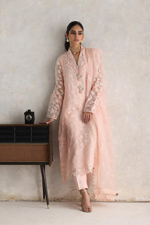 Pakistani Blush Pink 3D Embellished Organza Salwar Kameez (3-Piece) - Image 2