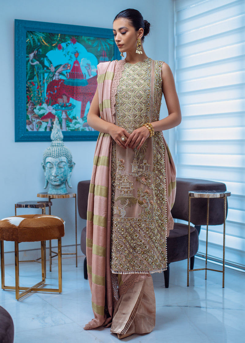 Soft Pink Embroidered Organza 3-Piece Formal Set - Image 1