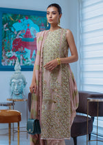 Soft Pink Embroidered Organza 3-Piece Formal Set - Image 5