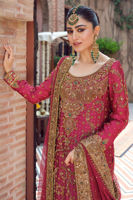 Pakistani Magenta Embroidered Organza Salwar Kameez (3-Piece) - Image 3