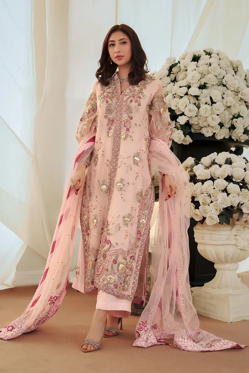 Blush Pink Embroidered Organza Salwar Kameez (3-Piece) - Image 1