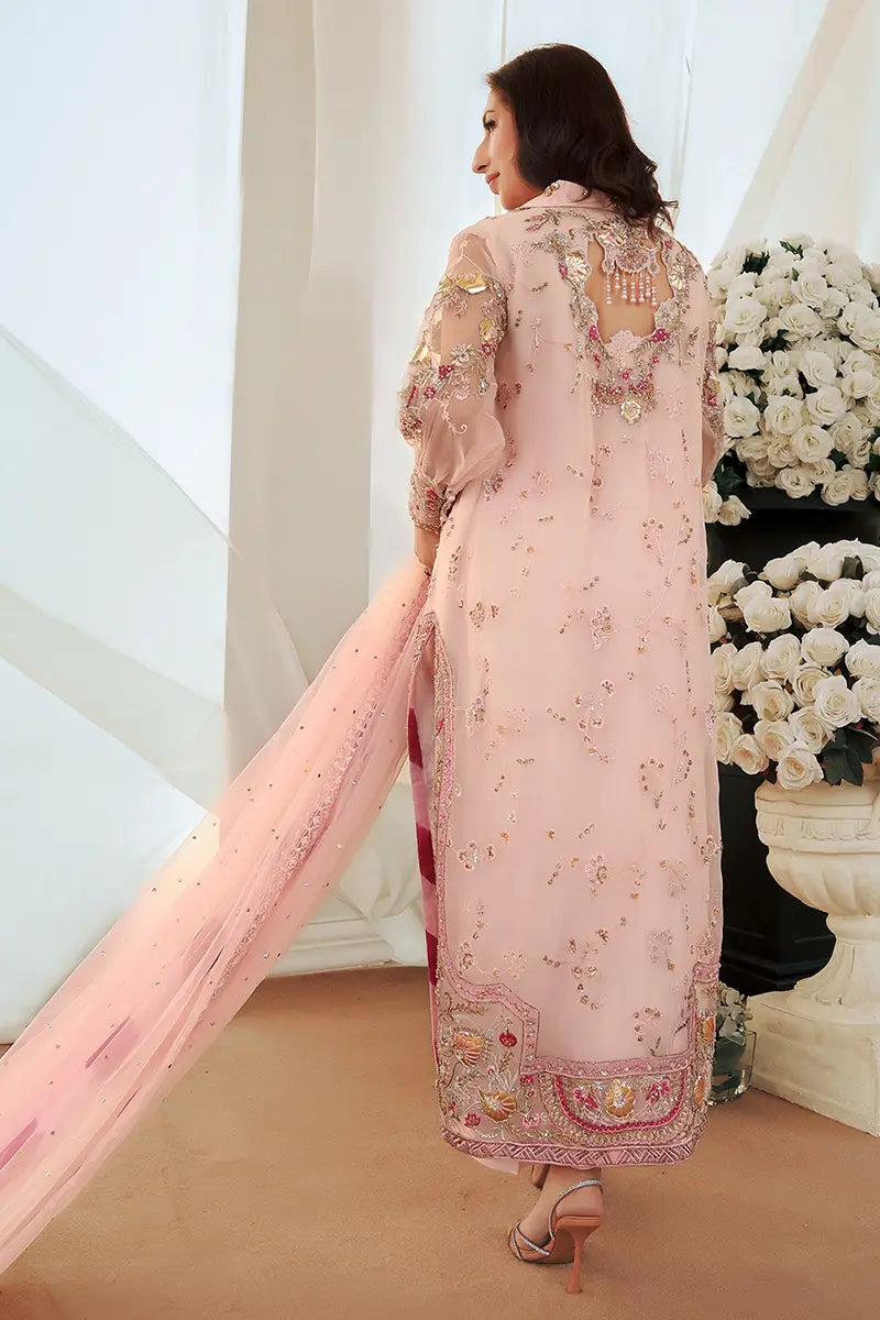Blush Pink Embroidered Organza Salwar Kameez (3-Piece) - Image 6