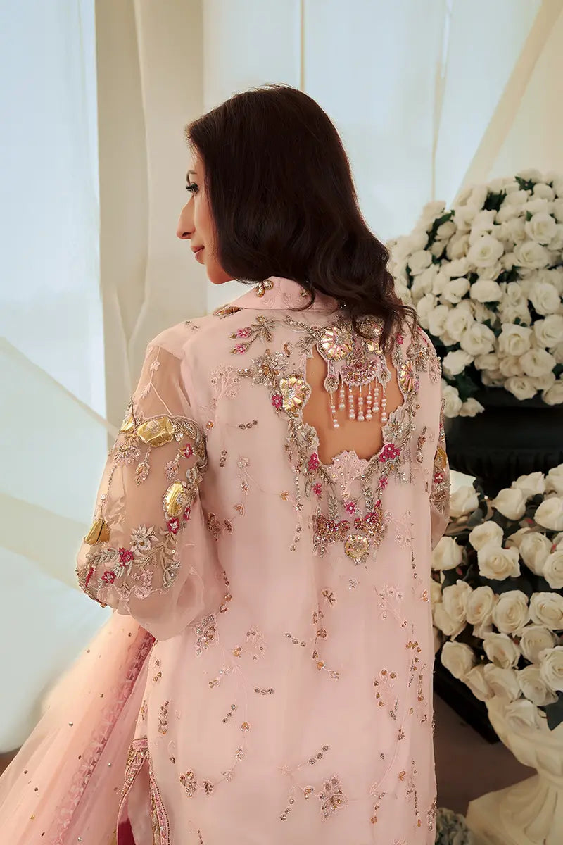 Blush Pink Embroidered Organza Salwar Kameez (3-Piece) - Image 8
