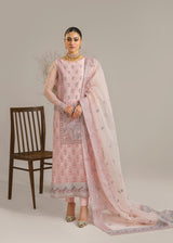 Blush Pink Hand-Embellished Organza Salwar Kameez (3-Piece) - Image 2