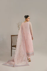 Blush Pink Hand-Embellished Organza Salwar Kameez (3-Piece) - Image 3