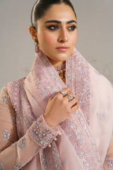 Blush Pink Hand-Embellished Organza Salwar Kameez (3-Piece) - Image 6