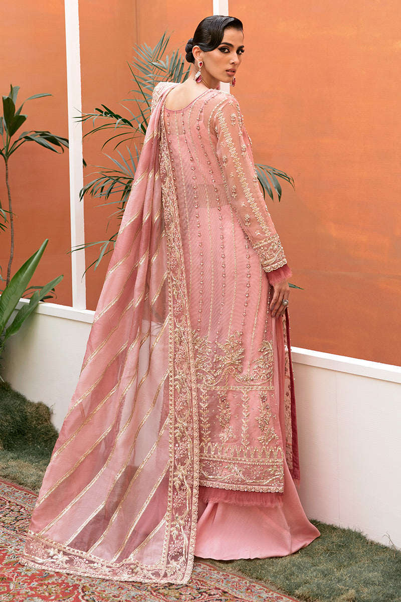 Pakistani Blush Pink Hand-Embellished Organza Salwar Kameez (3-Piece) - Image 5