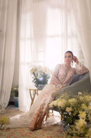 Powder Pink Kaamdani Organza Salwar Kameez (3-Piece) - Image 6