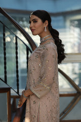 Pakistani Powder Pink Mukesh Organza Kurta Set (2-Piece) - Image 2