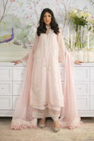 Pink Resham Embroidered Organza Salwar Kameez (3-Piece) - Image 2