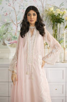 Pink Resham Embroidered Organza Salwar Kameez (3-Piece) - Image 3