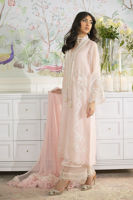 Pink Resham Embroidered Organza Salwar Kameez (3-Piece) - Image 6