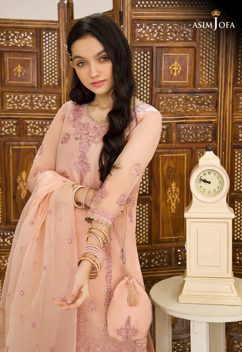 Pakistani Rose Pink Embroidered Organza Salwar Kameez (3-Piece) - Image 8