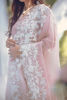 Blush Pink Sheesha Embroidered Pure Organza Kurta (3-Piece) - Image 3