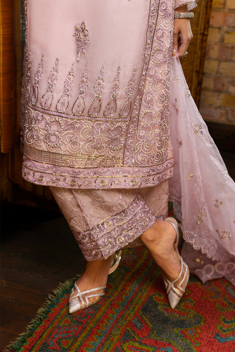 Blush Pink Embroidered Organza Salwar Kameez (3-Piece) - Image 5