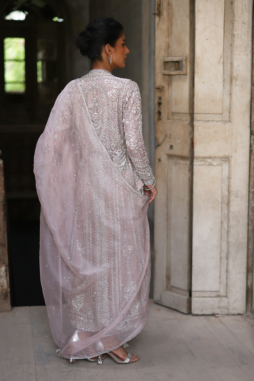 Blush Pink Zardozi Organza & Silk Jacket Set (3-Piece) - Image 2