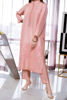 Pakistani Baby Pink Embroidered Korean Raw Silk Long Shirt (3-Piece) - Image 4