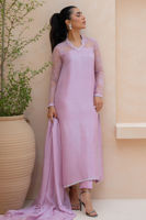 Pakistani Rose Pink Embellished Raw Silk Salwar Kameez (3-Piece) - Image 2