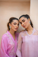 Pakistani Rose Pink Embellished Raw Silk Salwar Kameez (3-Piece) - Image 8