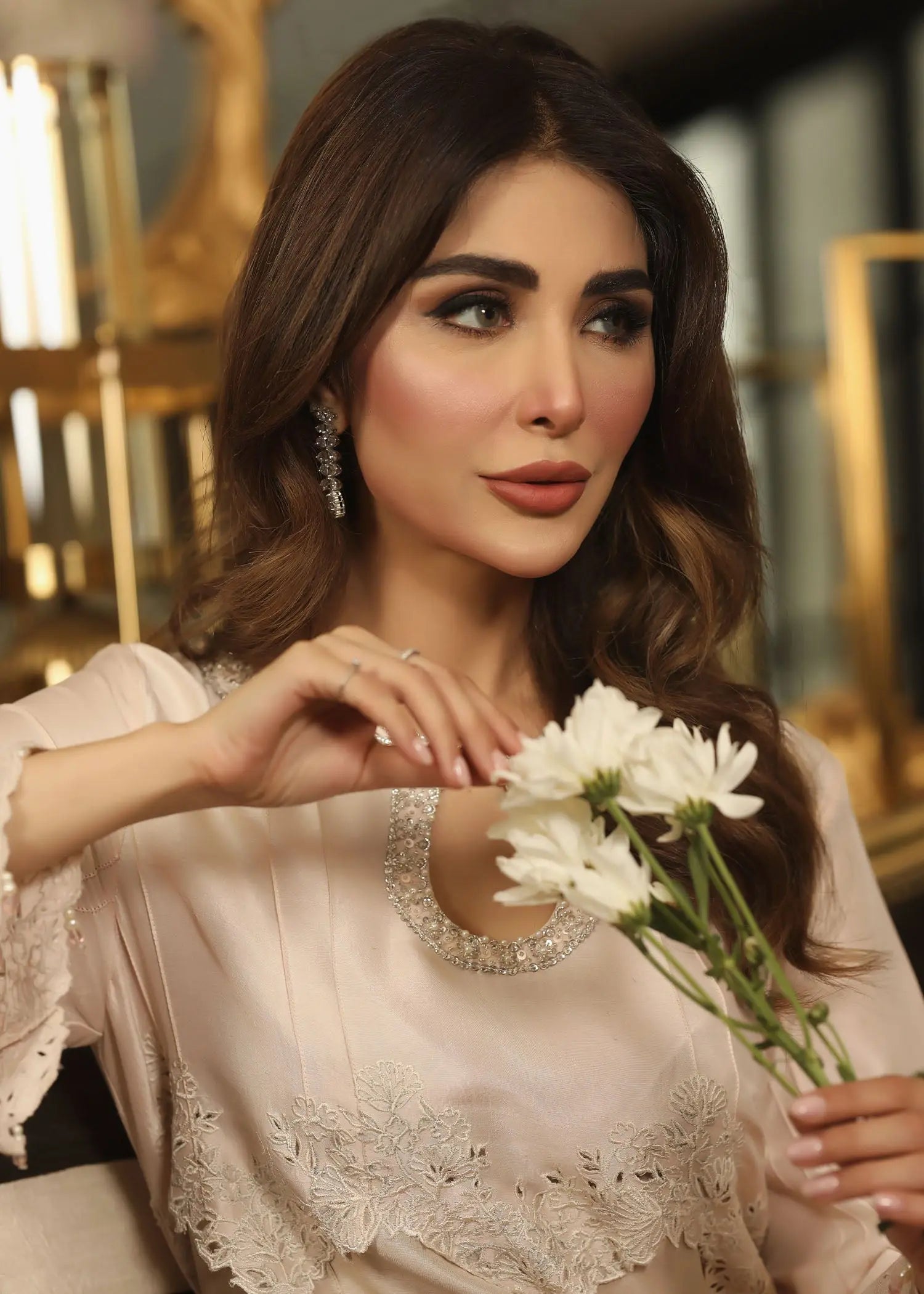 Pink Embroidered Raw Silk 3-Piece Salwar Kameez - Image 11