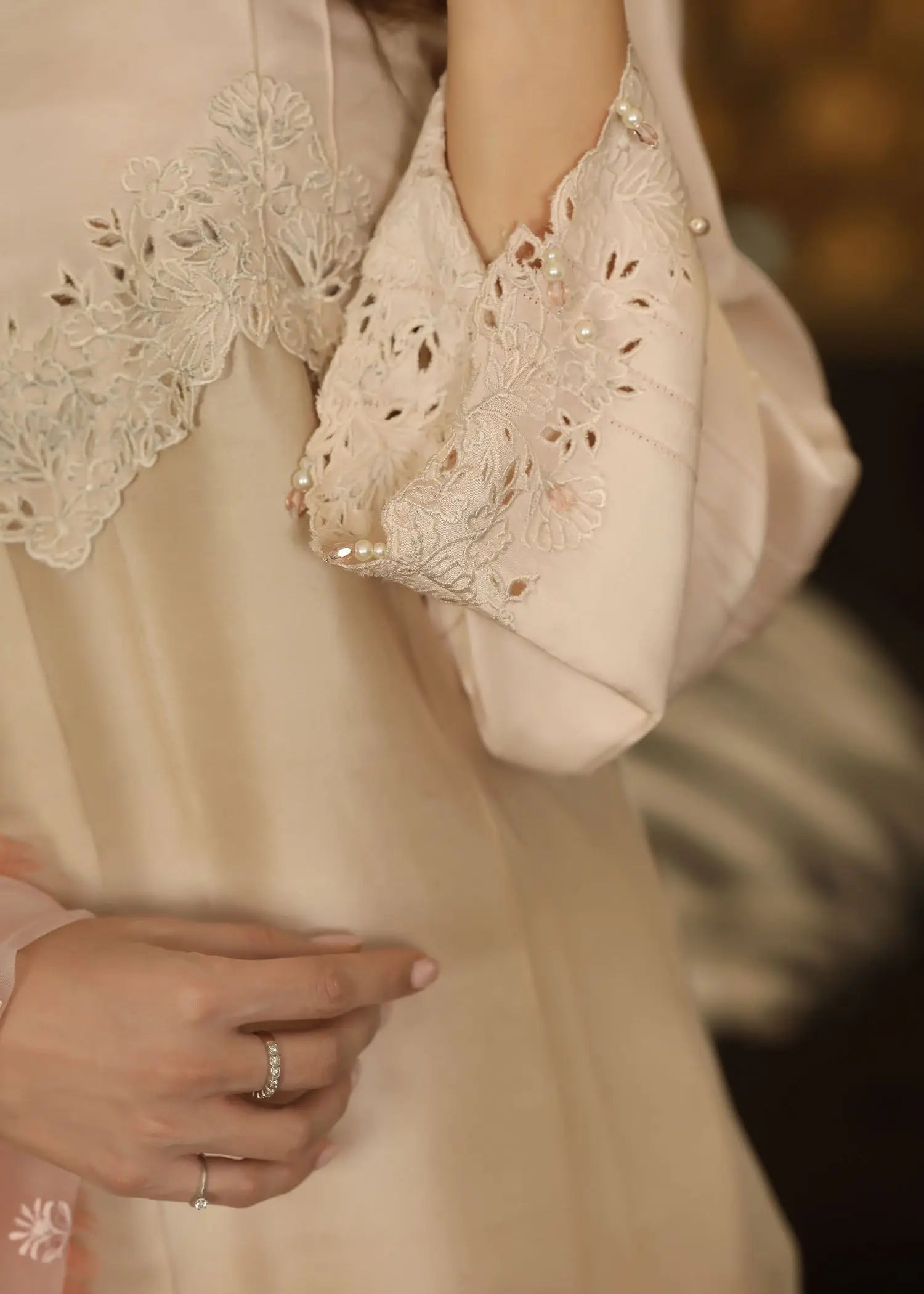 Pink Embroidered Raw Silk 3-Piece Salwar Kameez - Image 8