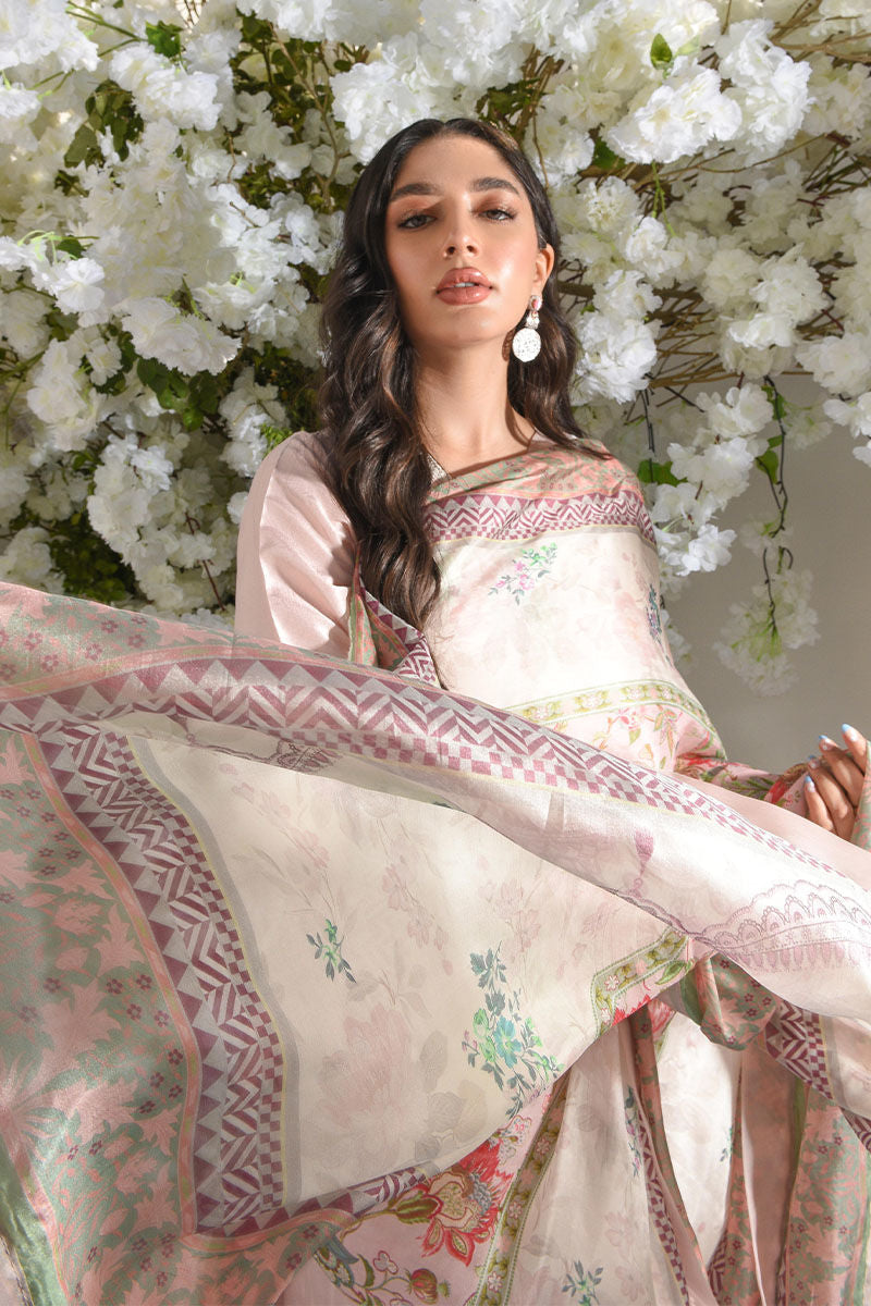 Pakistani Blush Pink Embroidered Raw Silk Salwar Kameez (2-Piece) - Image 5