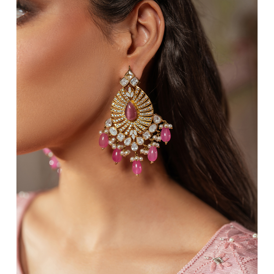 Blush Pink Hand-Embroidered Raw Silk Salwar Kameez (3-Piece) - Image 6