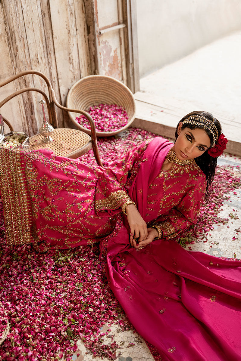 Blush Pink Kashmiri Embroidered Raw Silk Kameez (3-Piece) - Image 6