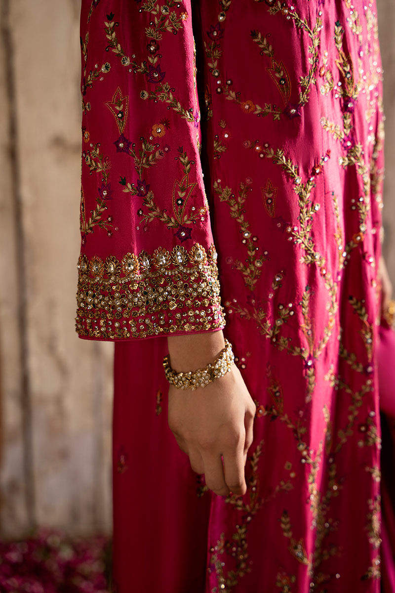 Blush Pink Kashmiri Embroidered Raw Silk Kameez (3-Piece) - Image 7