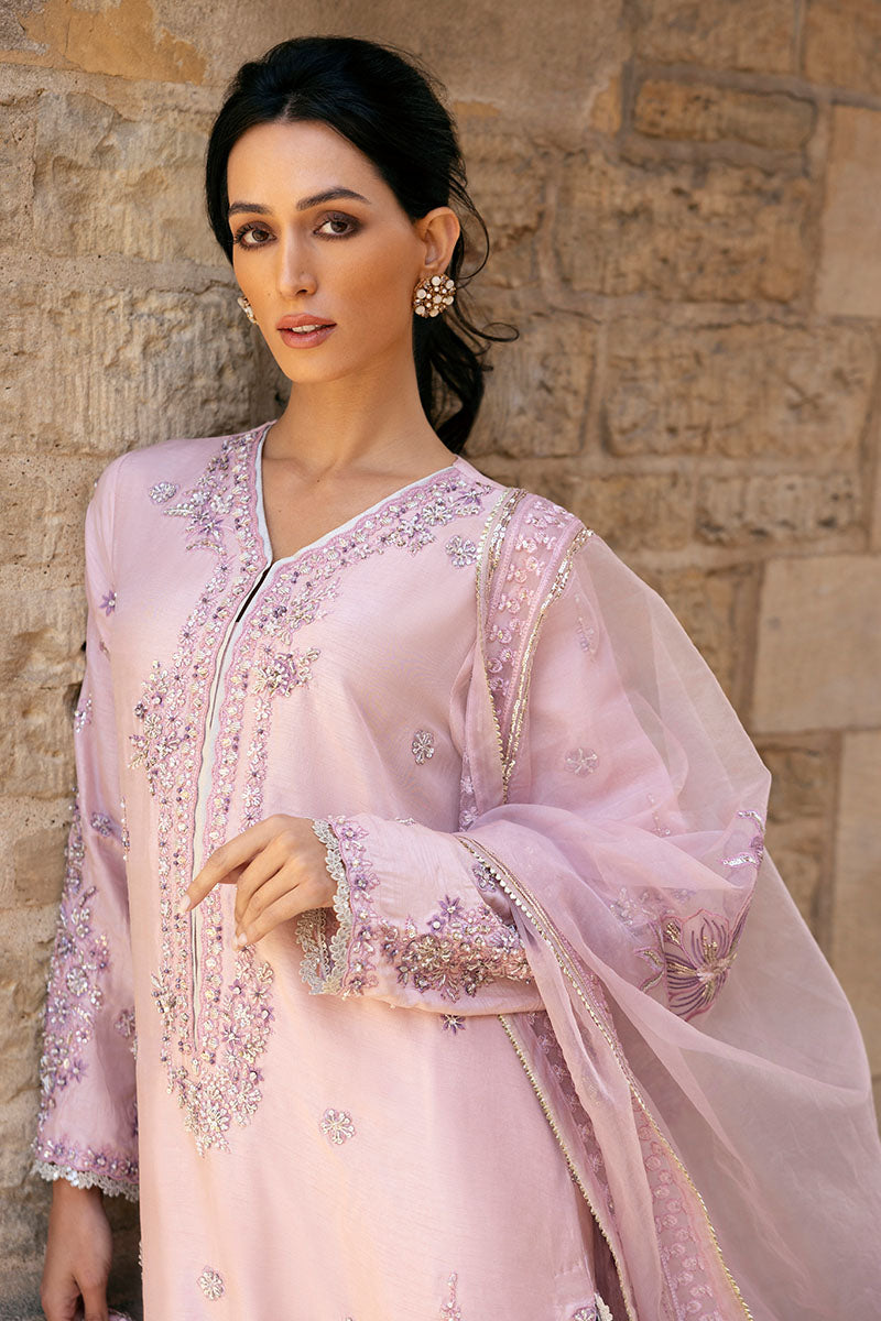 Blush Pink Embroidered Raw Silk Salwar Kameez (3-Piece) - Image 2