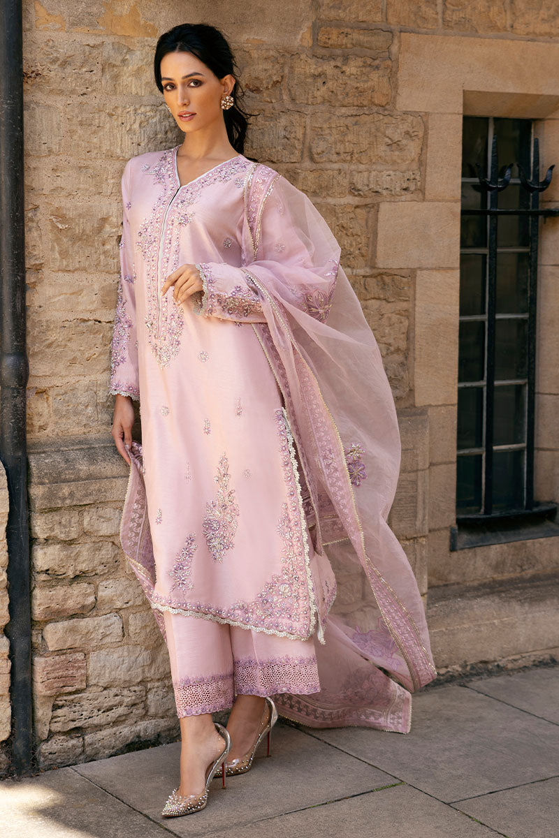 Blush Pink Embroidered Raw Silk Salwar Kameez (3-Piece) - Image 6