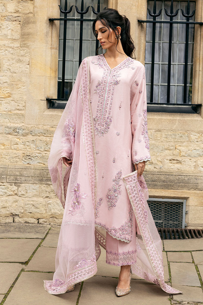 Blush Pink Embroidered Raw Silk Salwar Kameez (3-Piece) - Image 7
