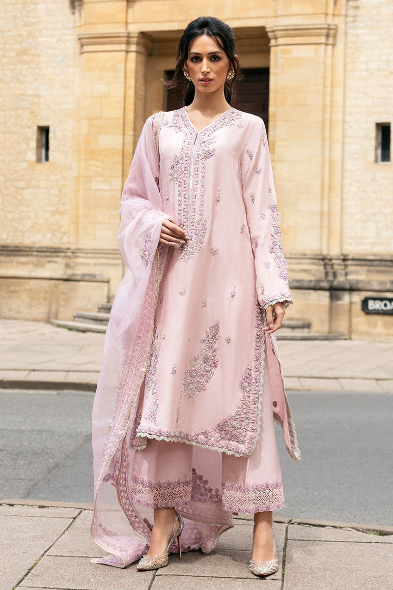 Blush Pink Embroidered Raw Silk Salwar Kameez (3-Piece) - Image 8