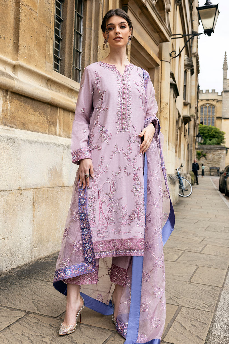 Tea Pink Embroidered Raw Silk Salwar Kameez (3-Piece) - Image 6