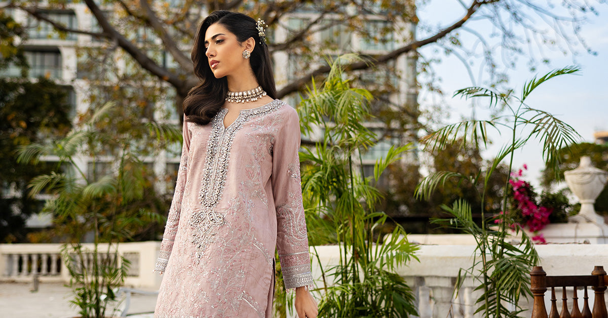 Light Pink Embroidered Raw Silk 3-Piece Suit - Image 11