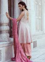 Peach Zari Dabka Raw Silk Salwar Kameez (3-Piece) - Image 4