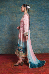 Pink Embroidered Satin Silk Salwar Kameez (3-Piece) - Image 4