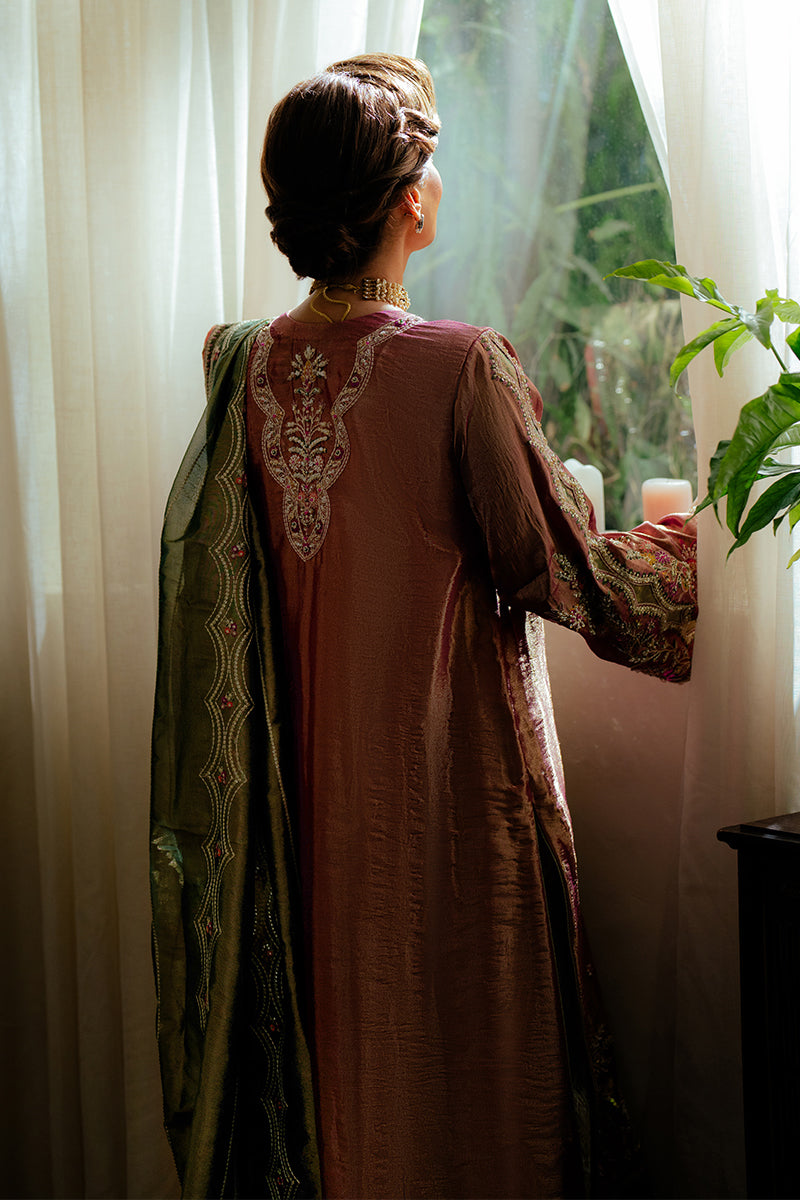 Pakistani Light Pink Zari Embroidered Satin Salwar Kameez (3-Piece) - Image 8