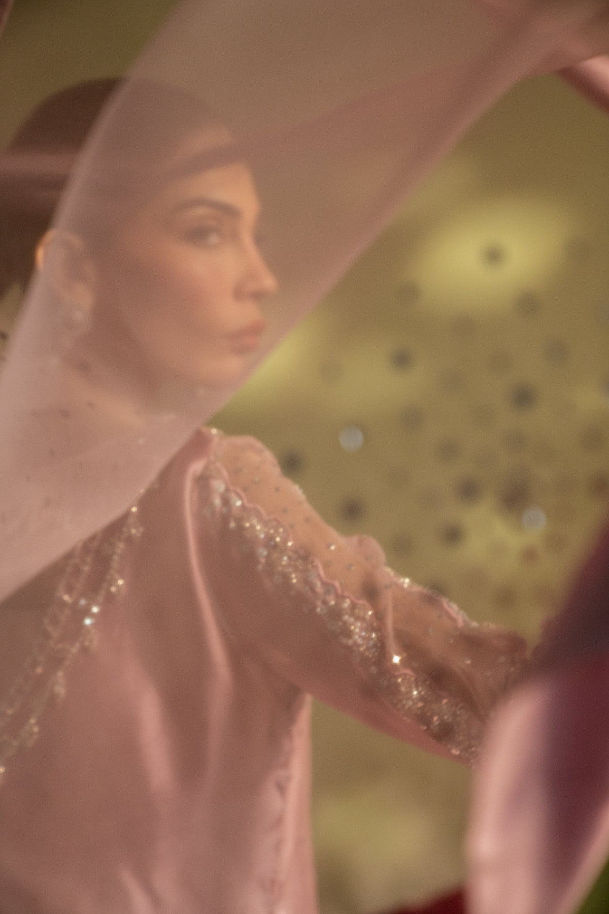 Tea Pink Embroidered Sheesha Silk Salwar Kameez (3-Piece) - Image 5